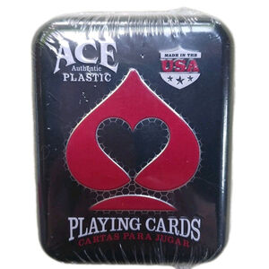 Cartamundi Ace Plastic Playing Cards Deck New Sealed Tin